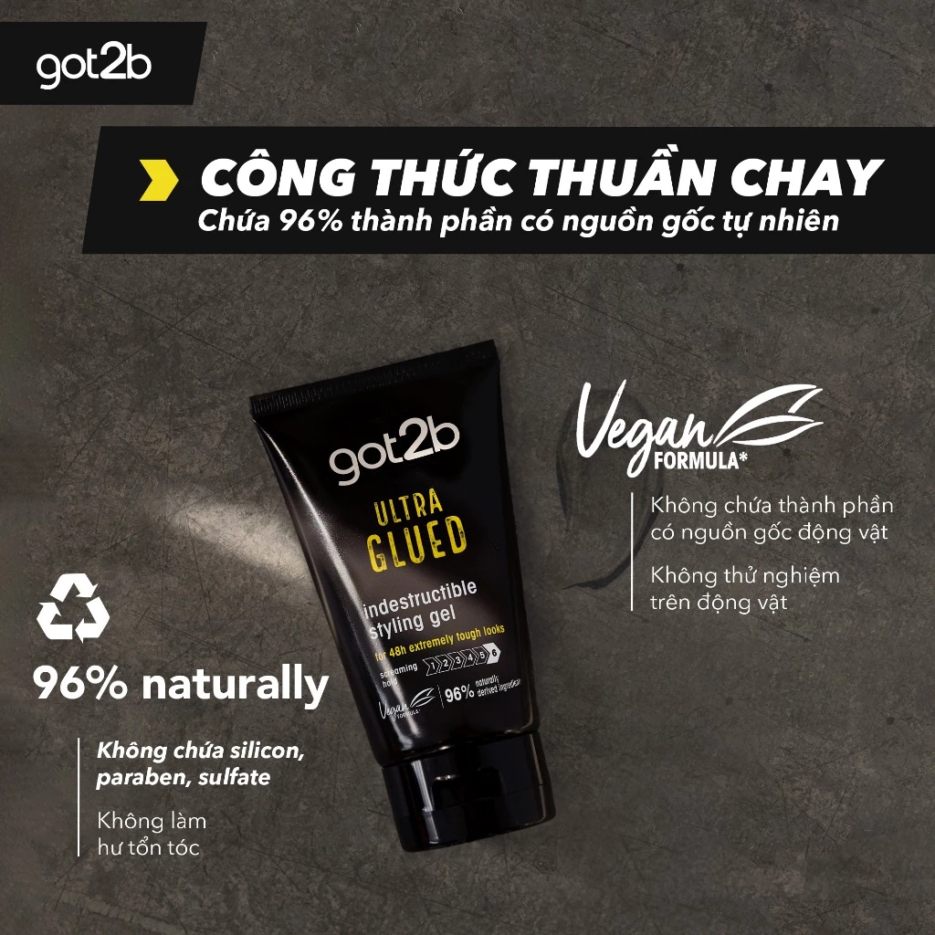Gel Tạo Kiểu Tóc Got2b Ultra Glued Indestructible Styling Gel 150ml
