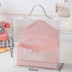 Hộp Mica Trong Suốt Kèm Bìa Thư Quai Da Đựng Quà Đa Dạng (Không Kèm Hoa Và Nơ)