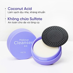 Hộp Rửa Cọ Trang Điểm Kèm Xà Bông Vacosi Makeup Cleanser Kit DC14 48g