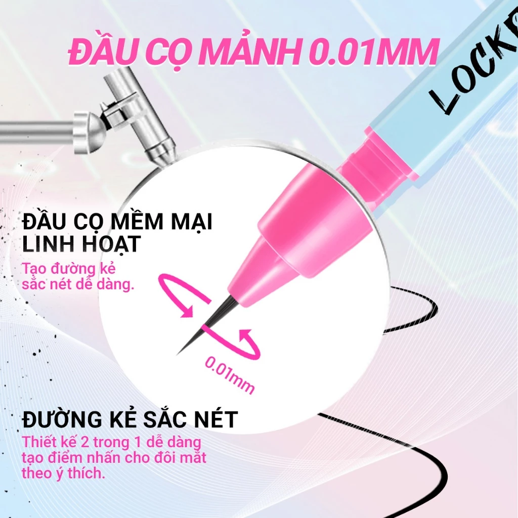 Bút Kẻ Mắt Dazzle ME Lock & Wing! Hyper Slim Eyeliner Siêu Mảnh Chống Nước 0,55ml