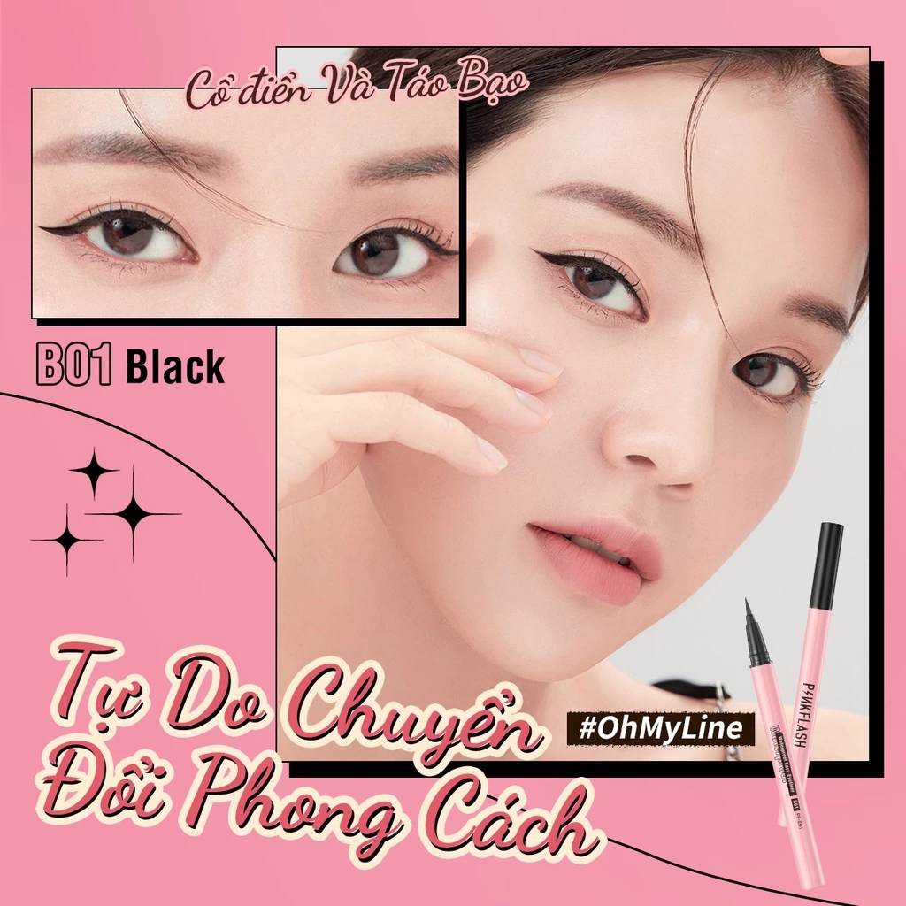 Bút Kẻ Mắt PinkFlash WaterProof Easy Eyeliner PF-E01 0.6g