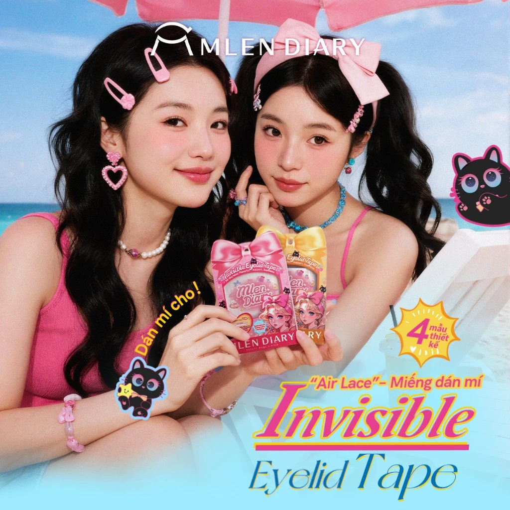 Kích Mí Mlen Diary Invisible Eyelid Tape Hình Lưỡi Liềm Đa Năng