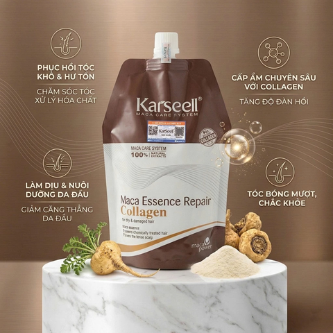 Kem Ủ Tóc Collagen Karseell Macca Essence Repair Phục Hồi Tóc Chuyên Sâu 500ml