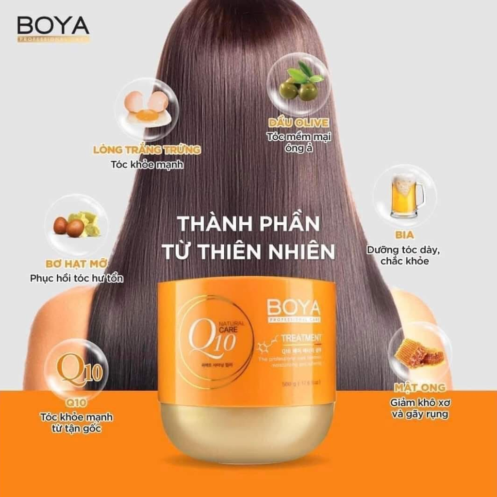Kem Ủ Tóc Boya Q10 Treatment Hair Mask Nuôi Dưỡng Phục Hồi Tóc Hư Tổn 500g