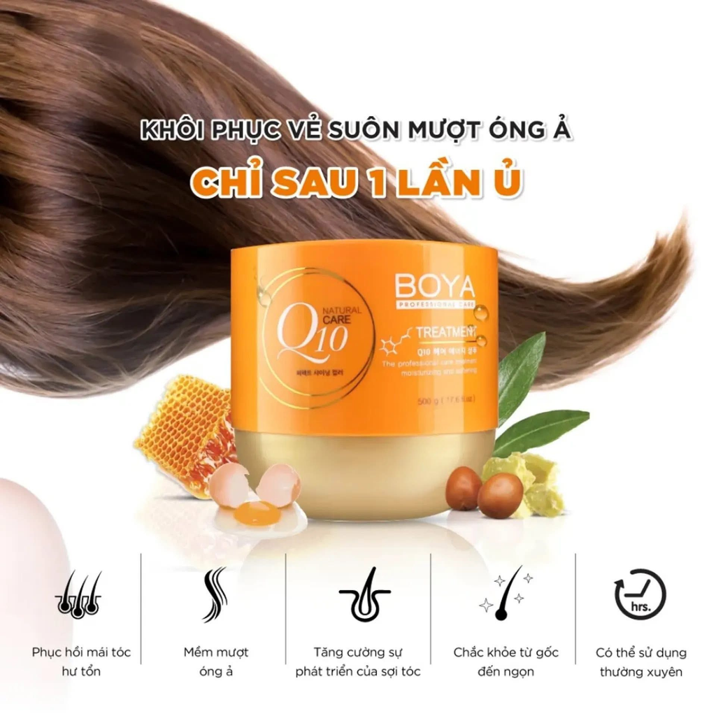 Kem Ủ Tóc Boya Q10 Treatment Hair Mask Nuôi Dưỡng Phục Hồi Tóc Hư Tổn 500g