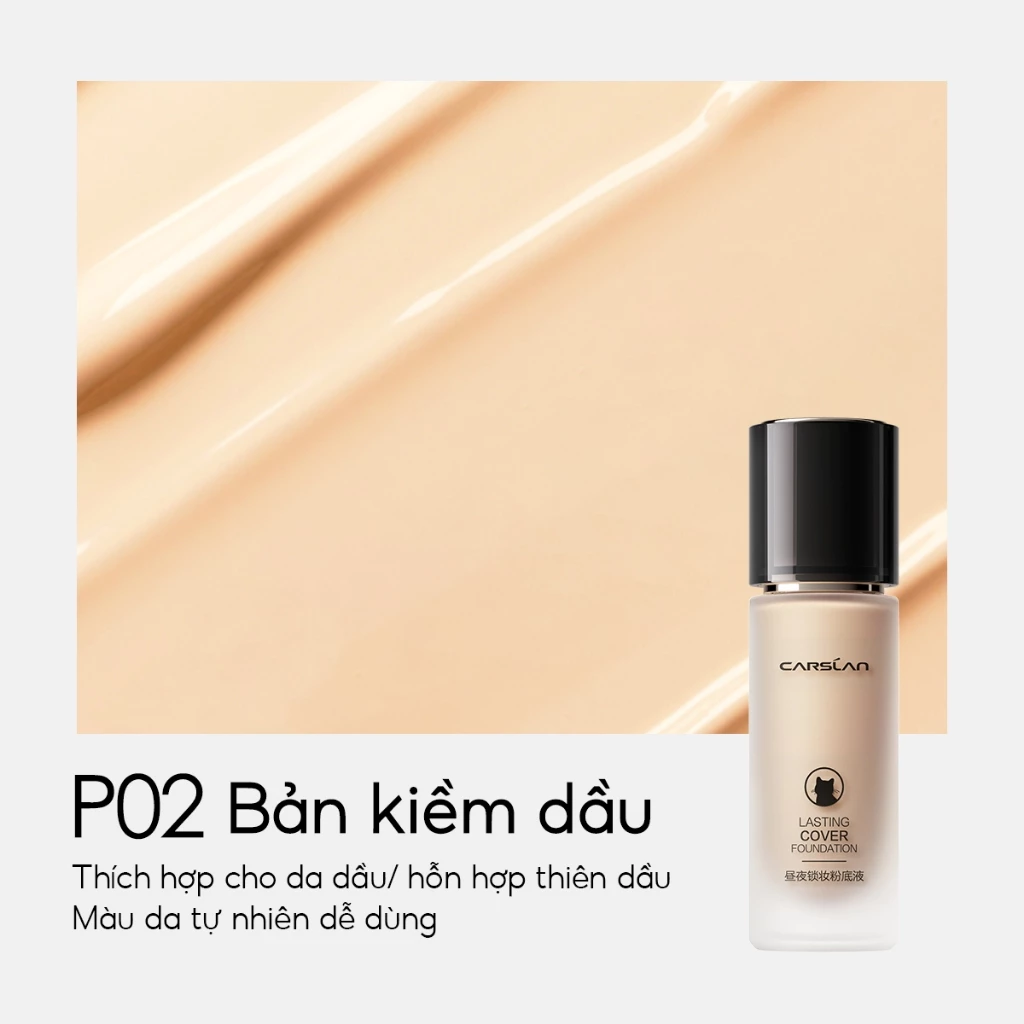 Kem Nền Carslan Lasting Cover Foundation Kiềm Dầu Lâu Trôi 30g