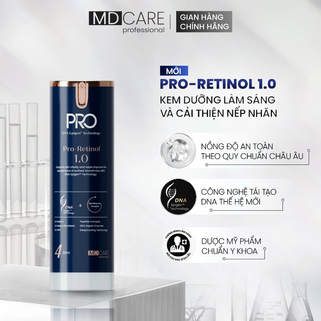 Kem Dưỡng MD Care Pro-Retinol Tái Tạo, Làm Sáng Và Cải Thiện Nếp Nhăn 30ml