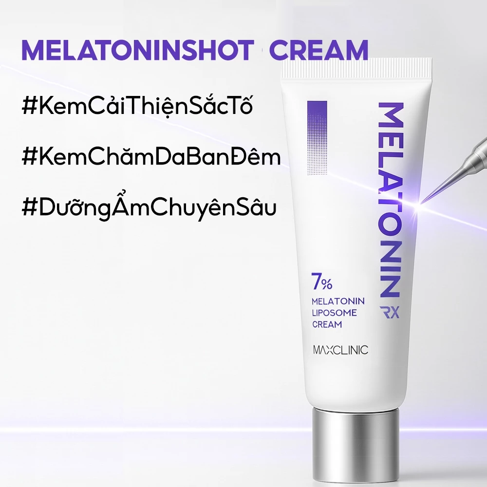 Kem Dưỡng Maxclinic 7% Melatonin Liposome Cream RX Hỗ Trợ Trẻ Hóa, Dưỡng Sáng Tăng Độ Đàn Hồi 50ml