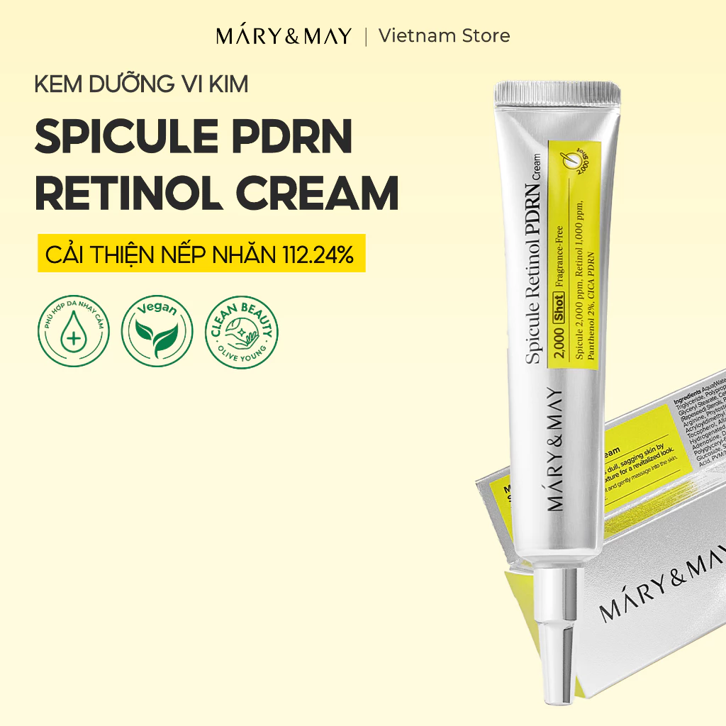 Kem Dưỡng Vi Kim MARY&MAY Cream 15g