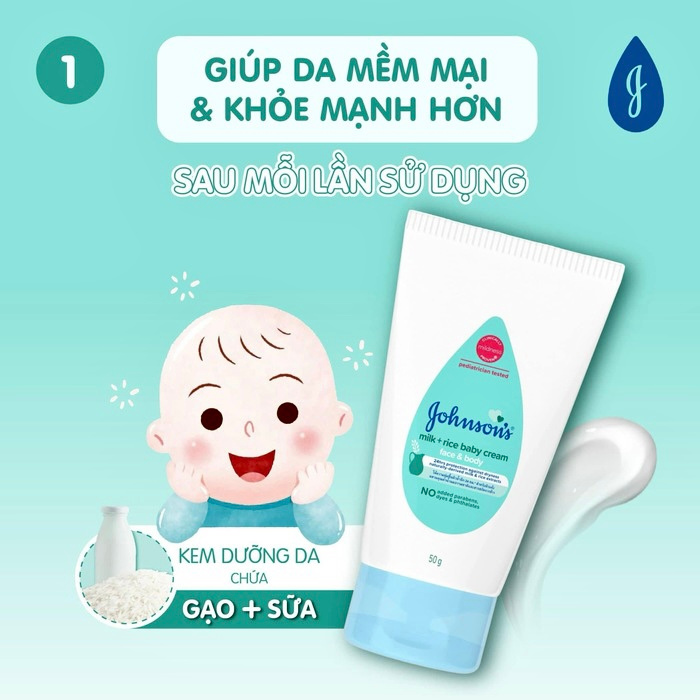 Kem Dưỡng Ẩm Chống Nứt Nẻ Da Johnson's Baby Cream Face & Body 50g