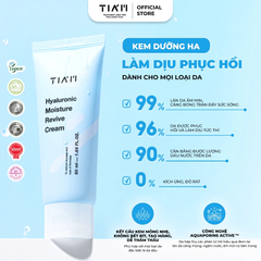 Kem Dưỡng Tia'm HA Hyaluronic Moisture Revive Cream Cấp Nước, Hỗ Trợ Căng Bóng Da 50ml