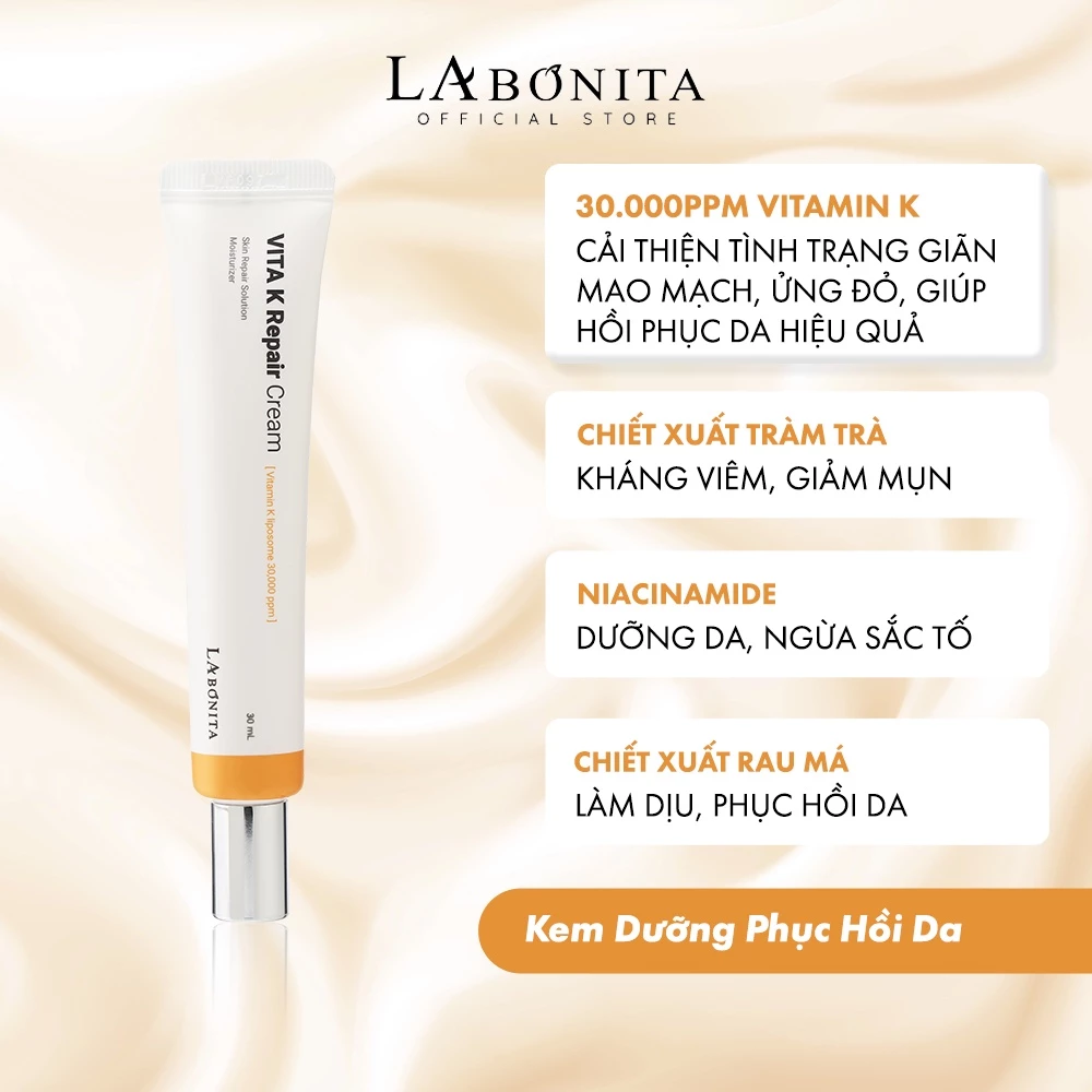 Kem Dưỡng La Bonita Vitamin K Vita K Repair Cream Phục Hồi, Làm Dịu Da 30ml