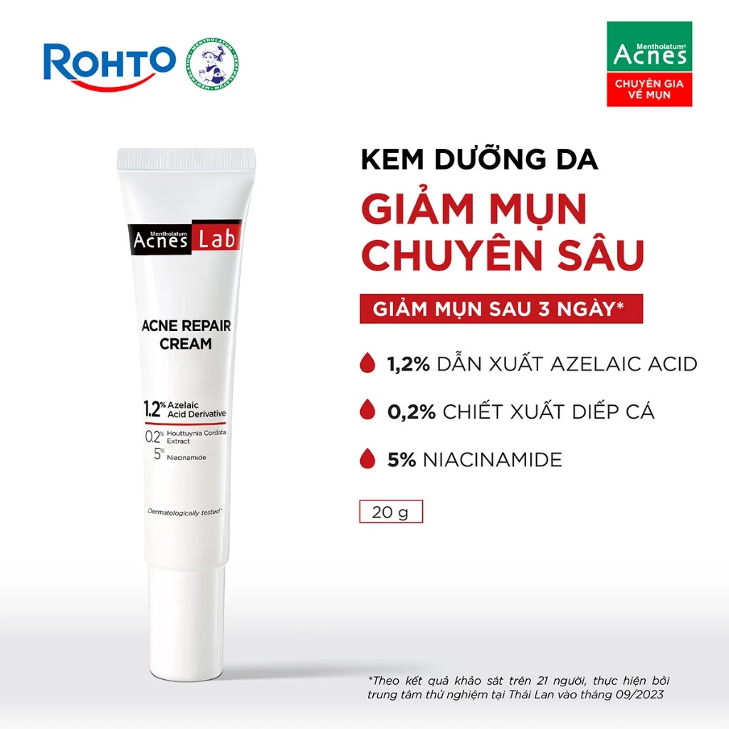 Kem Dưỡng Acnes Lab Acne Repair Cream Giảm Mụn Chuyên Sâu 20g