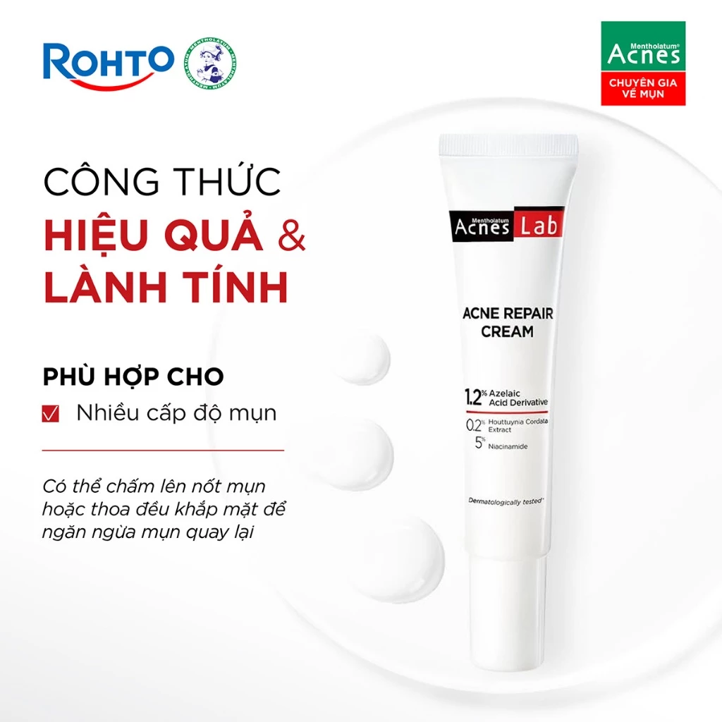 Kem Dưỡng Acnes Lab Acne Repair Cream Giảm Mụn Chuyên Sâu 20g
