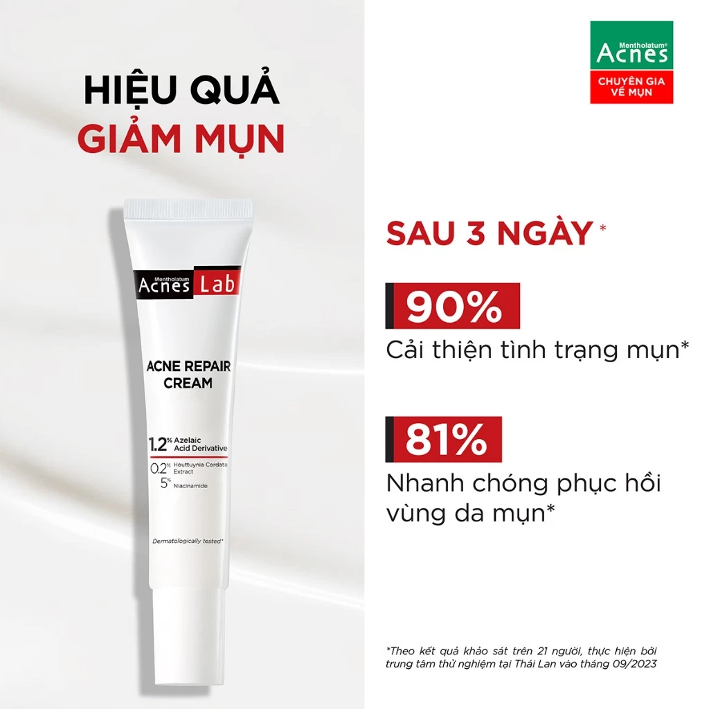 Kem Dưỡng Acnes Lab Acne Repair Cream Giảm Mụn Chuyên Sâu 20g