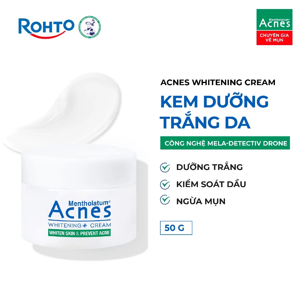 Kem Dưỡng Acnes Whitening+ Cream Dưỡng Trắng Da 50g