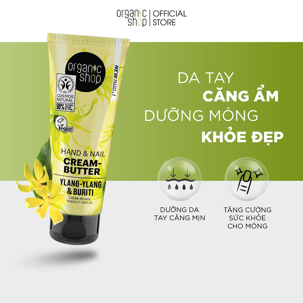 Kem Dưỡng Tay Và Móng Organic Shop Ylang-Ylang & Burity Hand & Nail Cream Hoa Ngọc Lan Tây 75ml