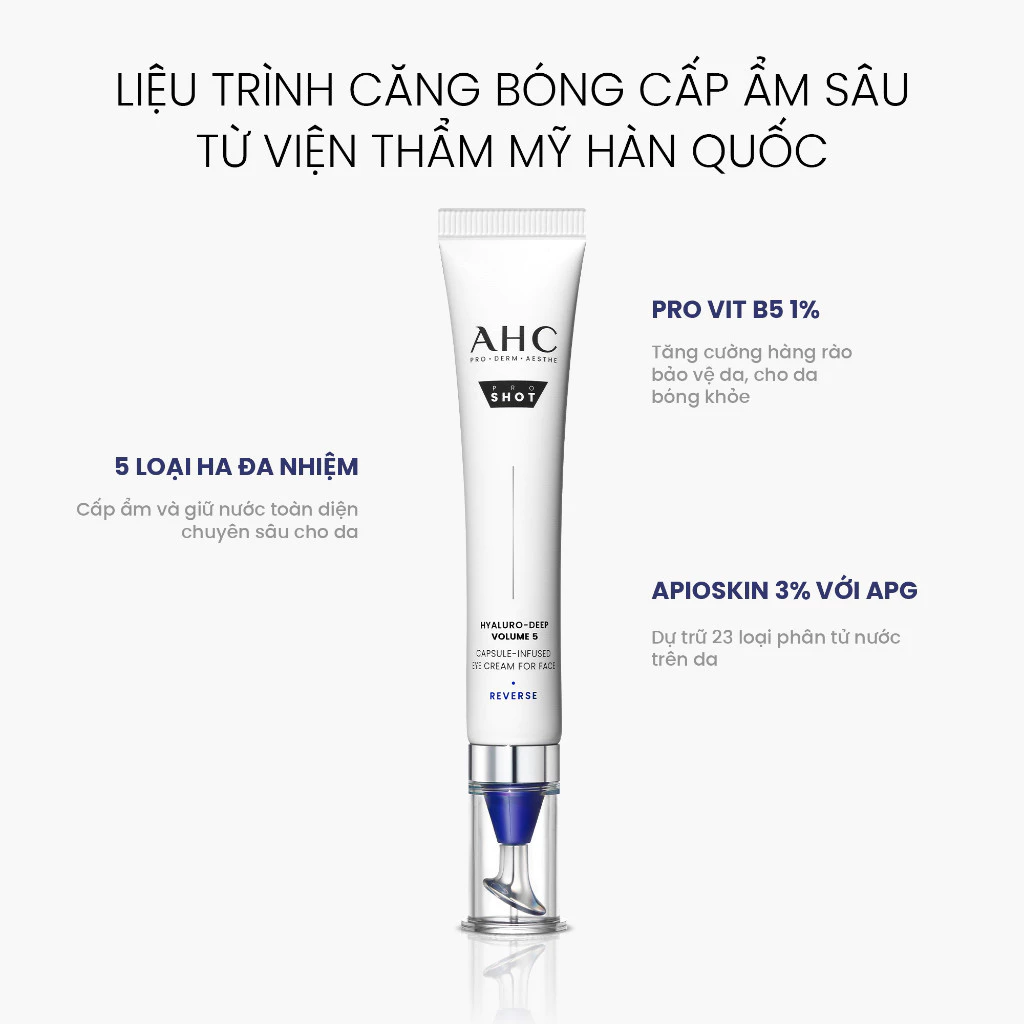 Kem Dưỡng Da Cho Mặt Và Mắt AHC Proshot Hyaluro-Deep Volume 5D HA 30ml