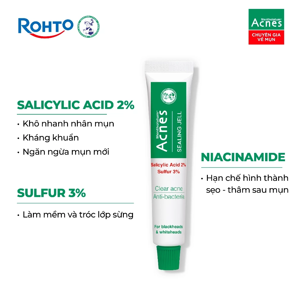 Gel Giảm Mụn Acnes Sealing Jell Đầu Trắng Và Đầu Đen 18g