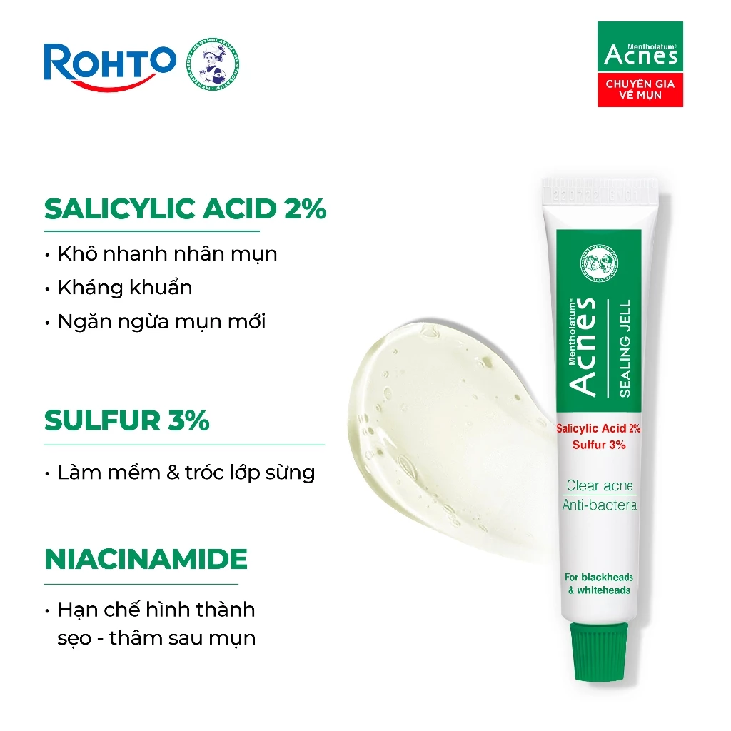 Gel Giảm Mụn Acnes Sealing Jell Đầu Trắng Và Đầu Đen 18g