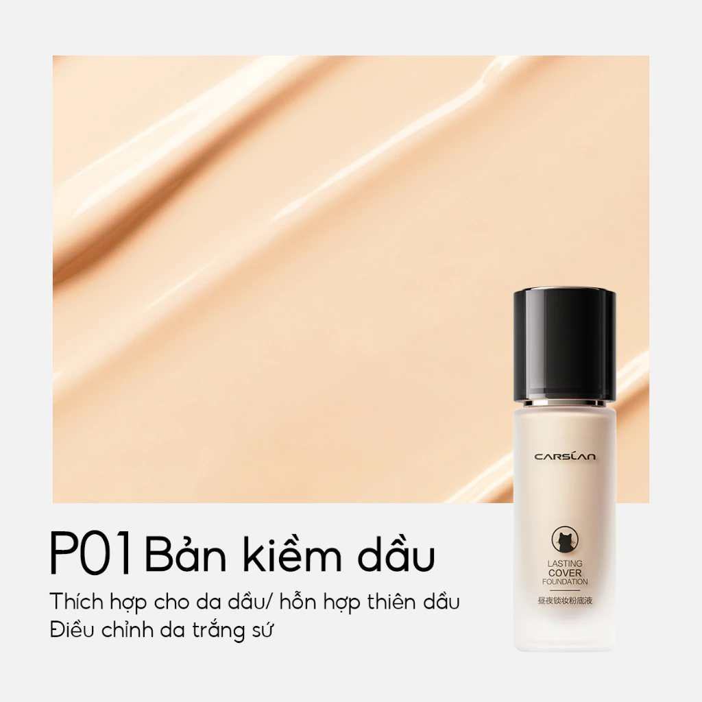 Kem Nền Carslan Lasting Cover Foundation Kiềm Dầu Lâu Trôi 30g