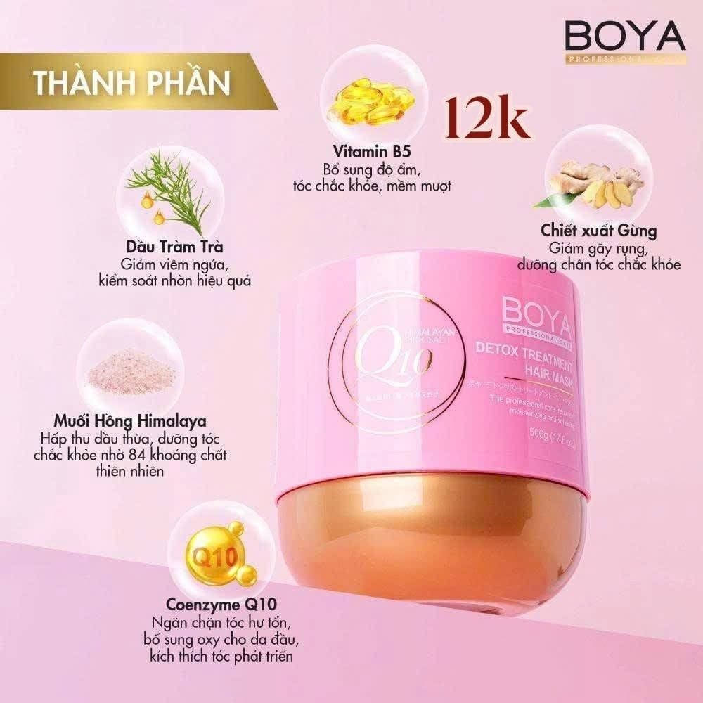 Kem Ủ Tóc Boya Q10 Treatment Hair Mask Nuôi Dưỡng Phục Hồi Tóc Hư Tổn 500g