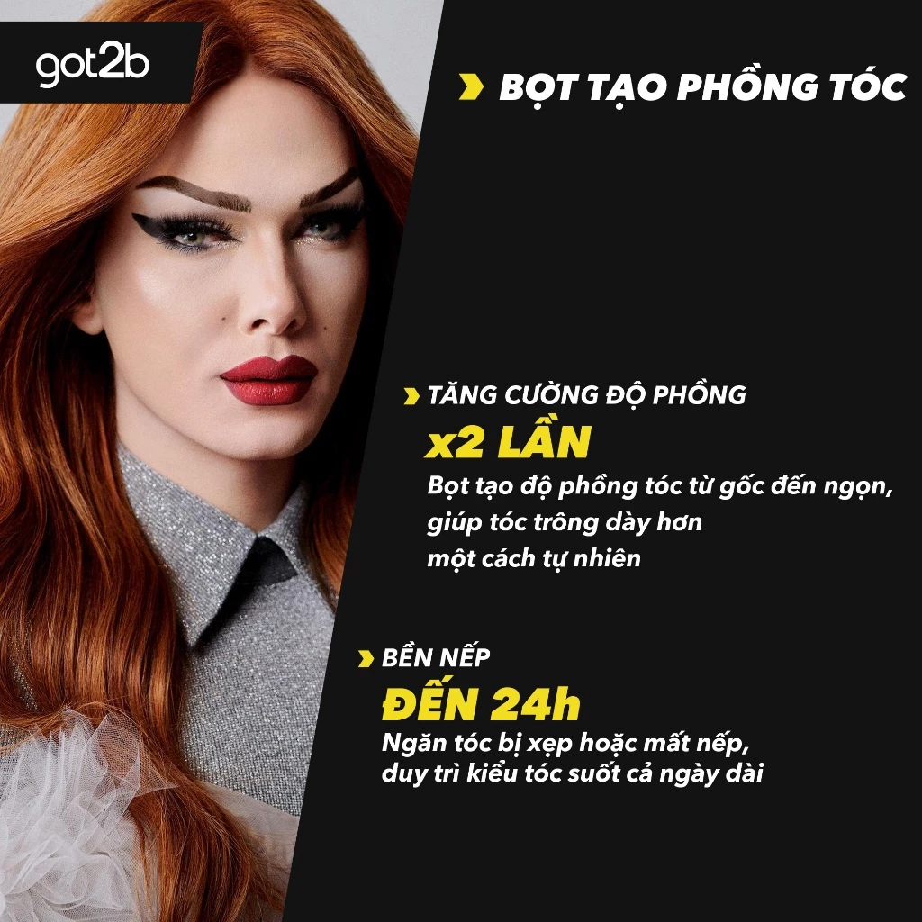 Bọt Tạo Phồng Cho Tóc Got2b Volumania Mousse 24h 250ml