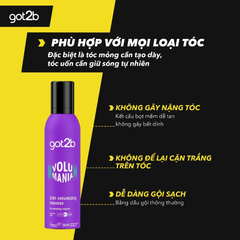 Bọt Tạo Phồng Cho Tóc Got2b Volumania Mousse 24h 250ml