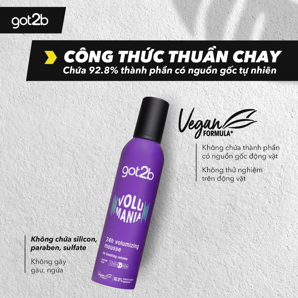 Bọt Tạo Phồng Cho Tóc Got2b Volumania Mousse 24h 250ml
