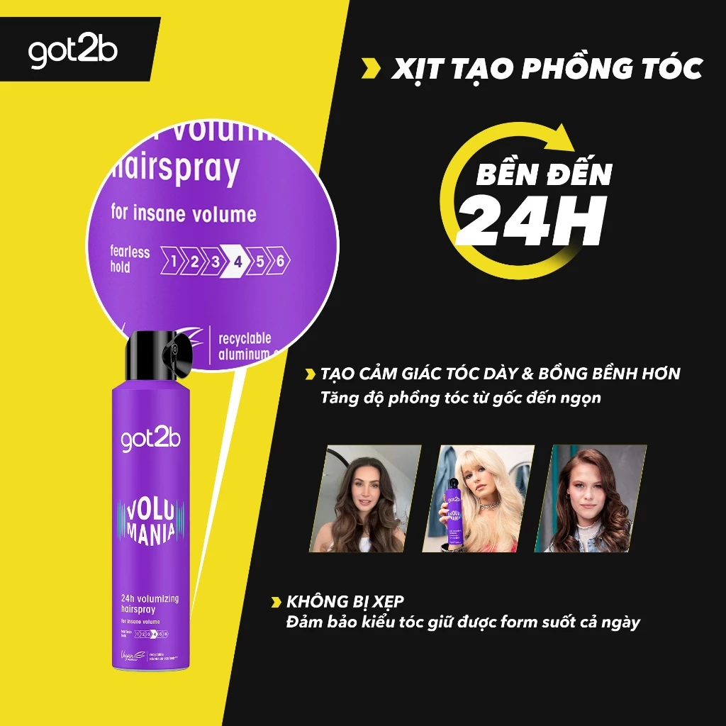 Xịt Giữ Nếp Tóc Got2b Hairspray 300ml