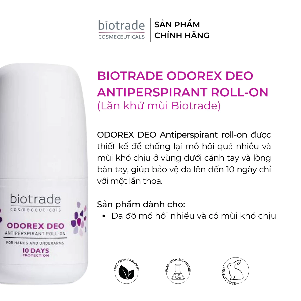 Lăn Khử Mùi Biotrade Odorex Deo Roll Antiperspirant Roll-On 20ml