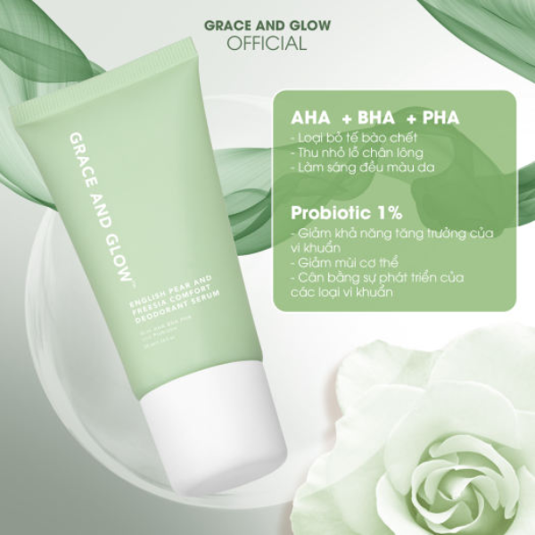 Lăn Khử Mùi Grace And Glow Deodorant Serum Làm Sáng Da, Ngăn Mùi Mồ Hôi Hiệu Quả 50ml