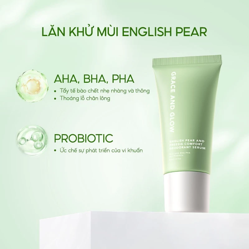 Lăn Khử Mùi Grace And Glow Deodorant Serum Làm Sáng Da, Ngăn Mùi Mồ Hôi Hiệu Quả 50ml