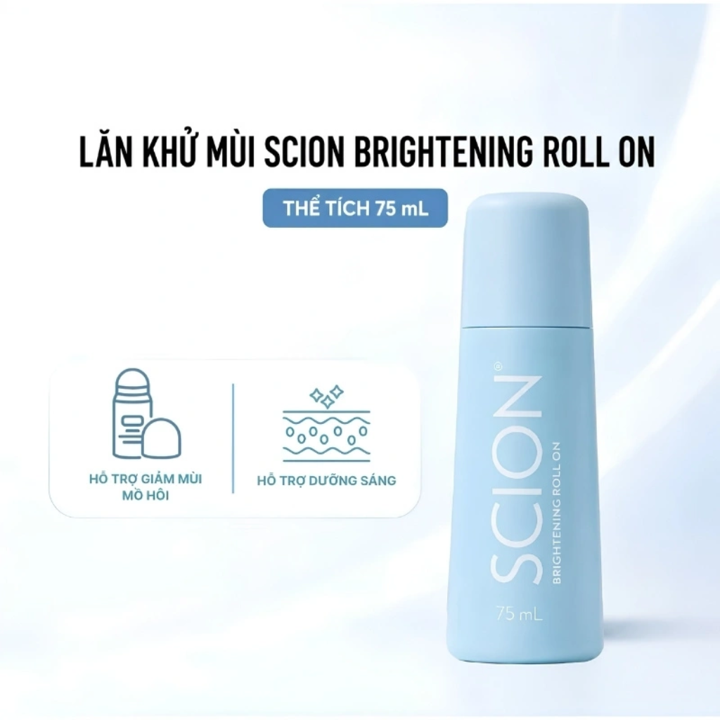 Lăn Khử Mùi Scion Brightening Roll On Làm Sáng Da, Giảm Mùi Mồ Hôi 75ml