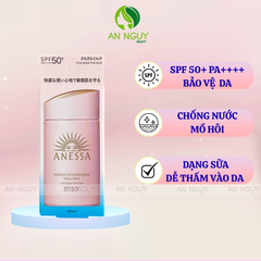 Sữa Chống Nắng Anessa Perfect UV Sunscreen Mild Milk Cho Da Nhạy Cảm Và Trẻ Em 60ml
