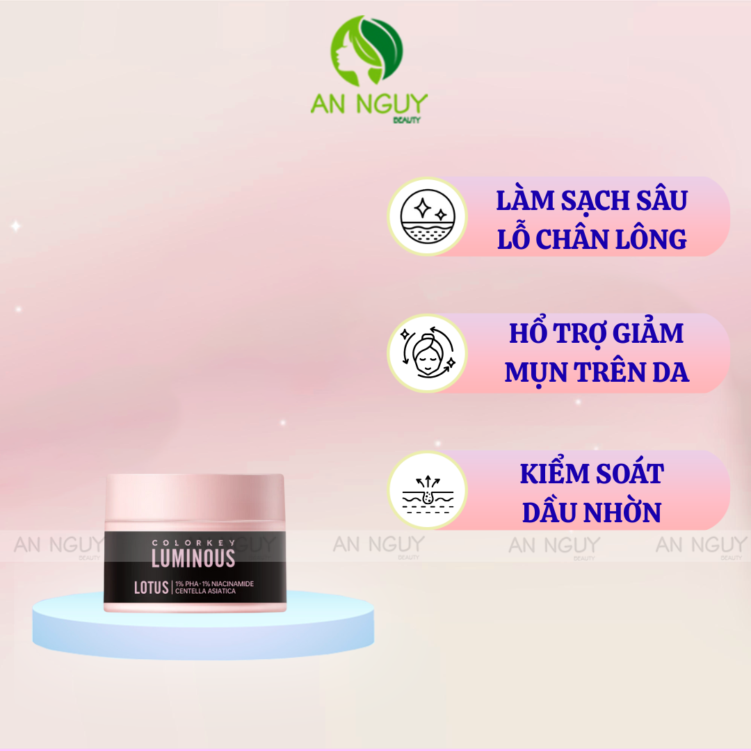 Mặt Nạ Đất Sét Colorkey Luminous Clay Mask Làm Sạch Da (Cleansing 10g)