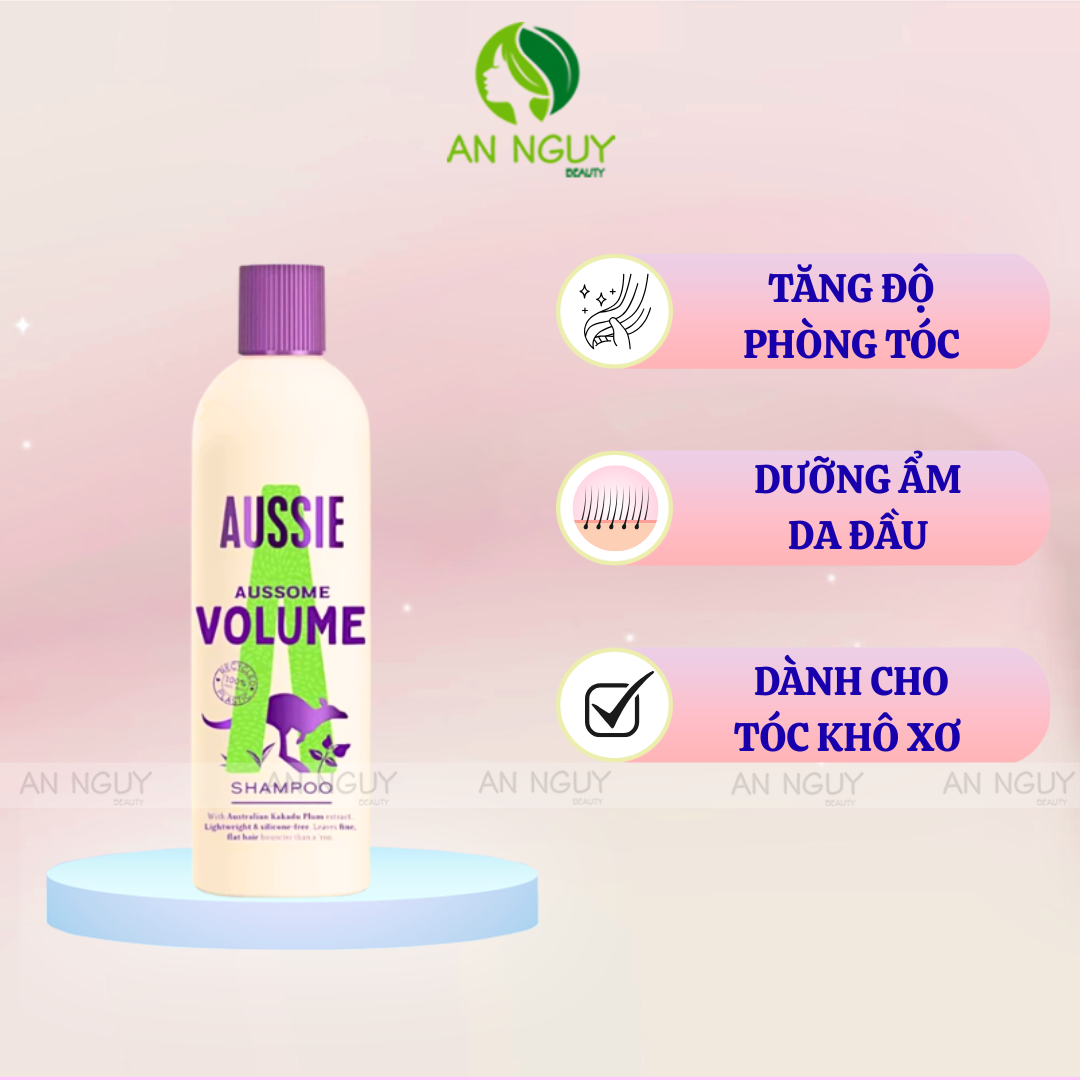 Dầu Gội Dưỡng Ẩm, Phục Hồi Tóc Khô Xơ Aussie Aussome Volume Shampoo 300ml