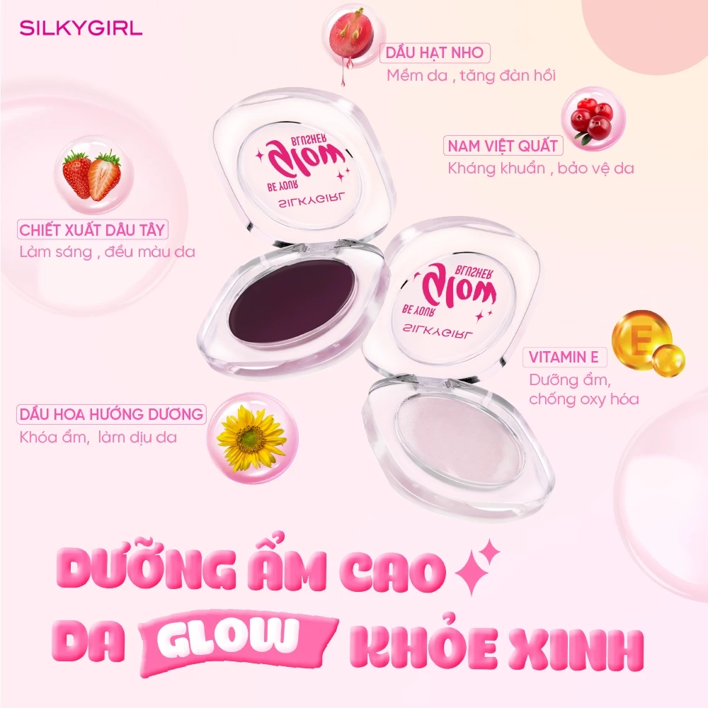 Má Hồng Thạch Silkygirl Be Your Glow Blusher Hiệu Ứng Má Hồng Tự Nhiên 4g