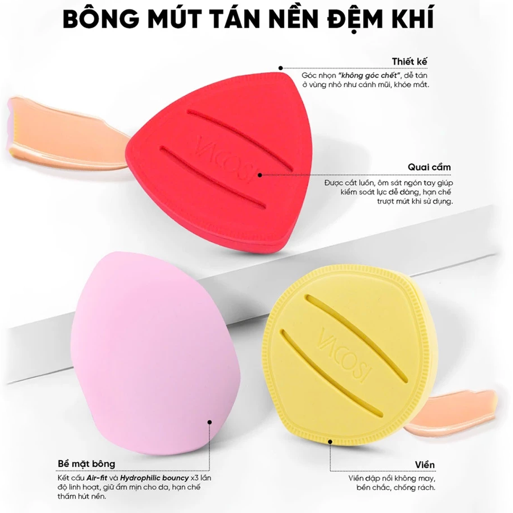 Bông Mút Tán Nền Đệm Khí Vacosi Air-Fit Makeup Sponge