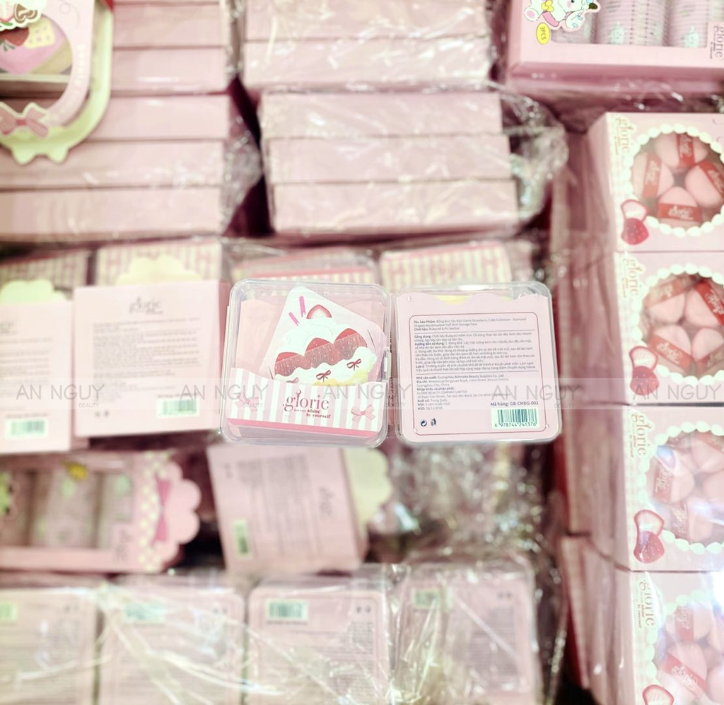 Set 2 Bông Mút Tán Nền Glorie Strawberry Cake Collection - Soft Bouncy Marshmallow Puff Duo