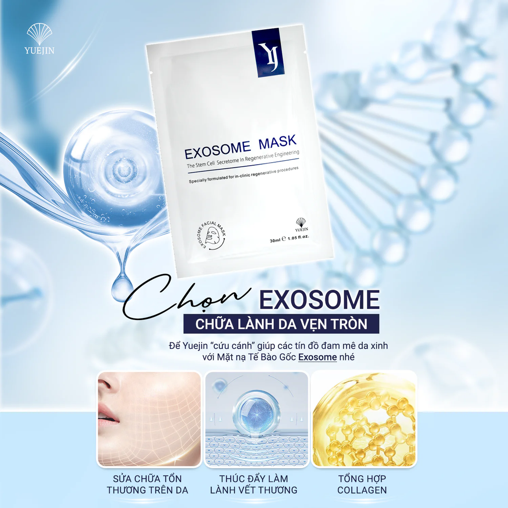 Mặt Nạ Tế Bào Gốc Yuejin Exosome Mask Giúp Phục Hồi Da, Chống Lão Hóa Da Sáng Mịn 30ml