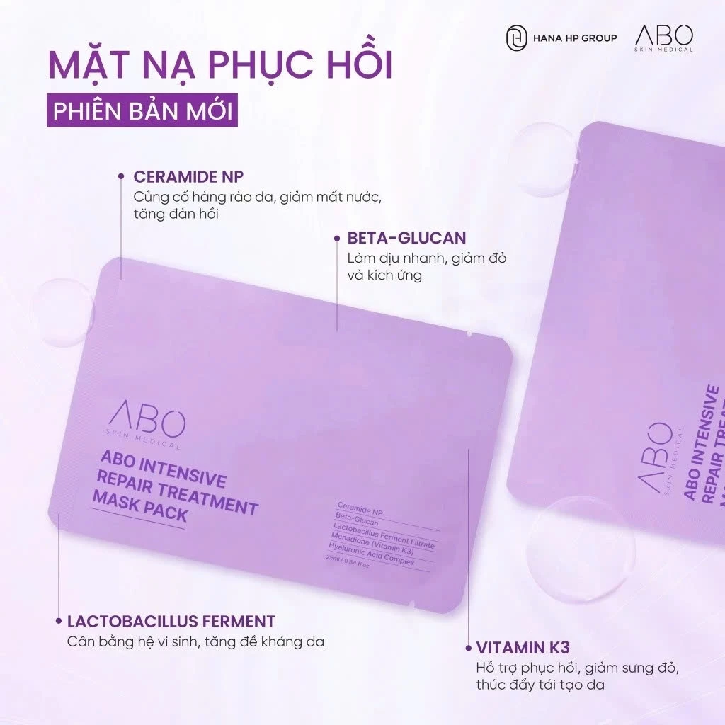 Mặt Nạ ABO Intense Repair Treatment Mask Pack Cấp Ẩm, Làm Dịu Da 25ml