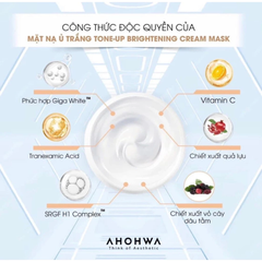 Mặt Nạ Ủ Trắng Dạng Kem Ahohwa First Solution Tone-Up Brightening Cream Mask Dưỡng Sáng, Mờ Thâm 20g