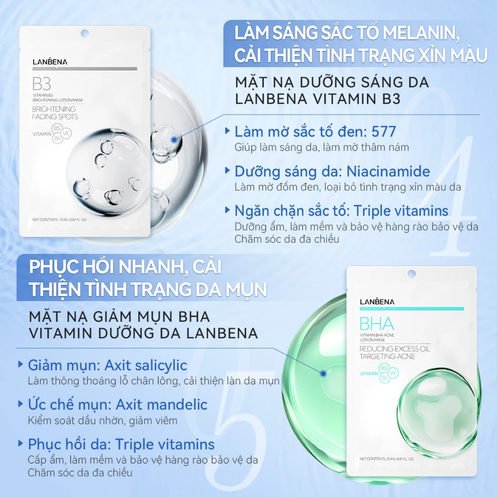 Mặt Nạ Dưỡng Da Lanbena Lotion Mask Chiết Xuất Thực Vật 25ml
