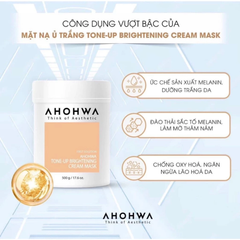 Mặt Nạ Ủ Trắng Dạng Kem Ahohwa First Solution Tone-Up Brightening Cream Mask Dưỡng Sáng, Mờ Thâm 20g