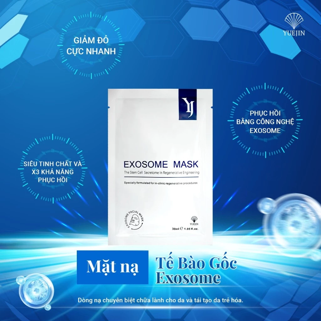 Mặt Nạ Tế Bào Gốc Yuejin Exosome Mask Giúp Phục Hồi Da, Chống Lão Hóa Da Sáng Mịn 30ml