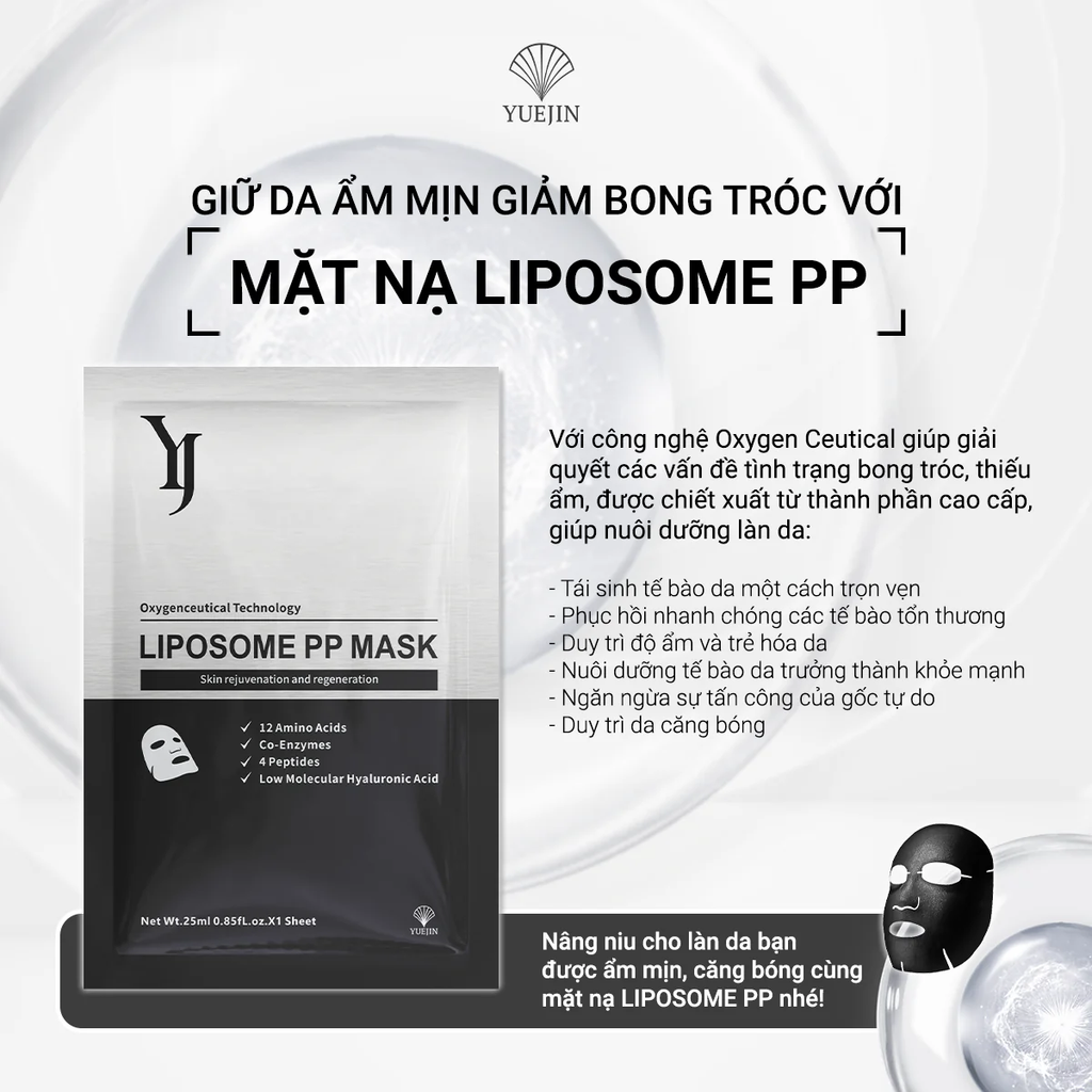 Mặt Nạ Yuejin Liposome PP Mask Nuôi Dưỡng Tế Bào, Phục Hồi Nhanh Cấp Ẩm 25ml