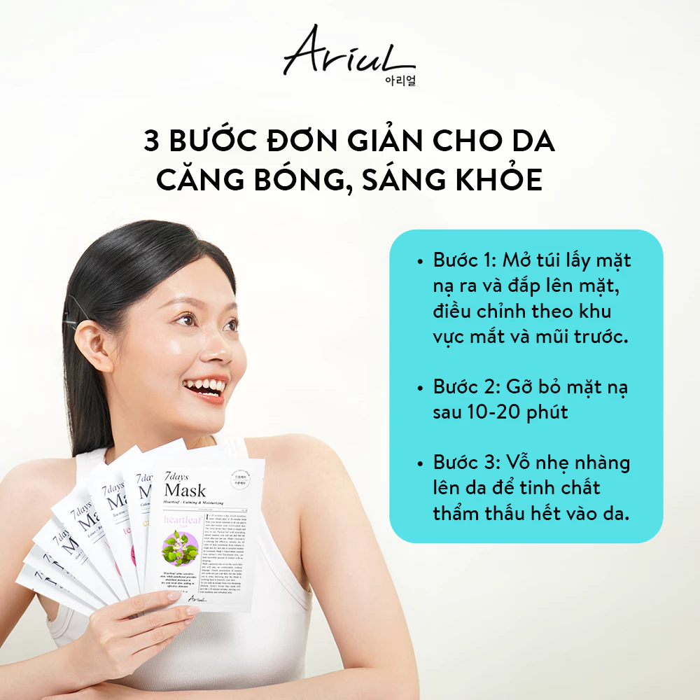Mặt Nạ Ariul 7 Days Mask Aloe Chiết Xuất Lô Hội, Làm Dịu Da 23ml