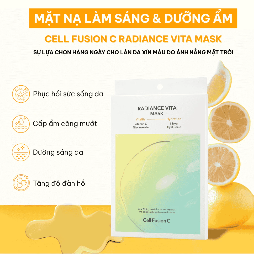 Mặt Nạ Cell Fusion C Radiance Vita Mask Dưỡng Ấm, Dưỡng Sáng Da 25ml