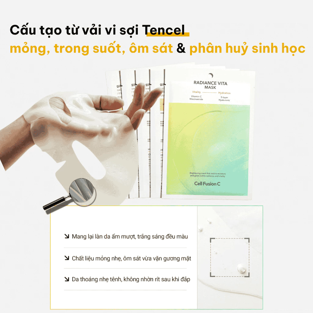 Mặt Nạ Cell Fusion C Radiance Vita Mask Dưỡng Ấm, Dưỡng Sáng Da 25ml